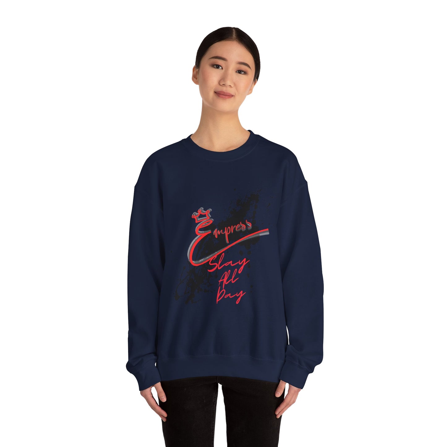 Crewneck Sweatshirt — 'Express Living All Day' Abstract Paint Splash Design