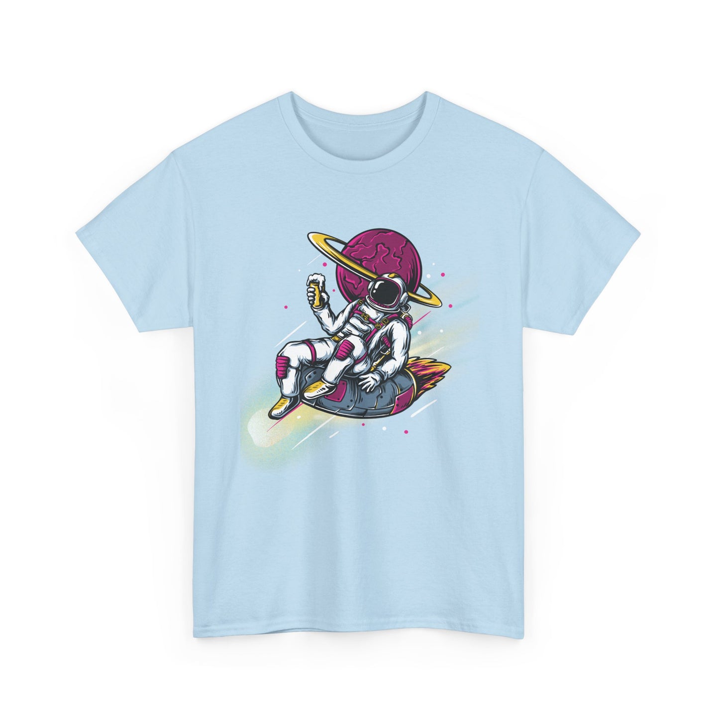 Cosmic Vibes Unisex Heavy Cotton Tee - Fun Astronaut Design