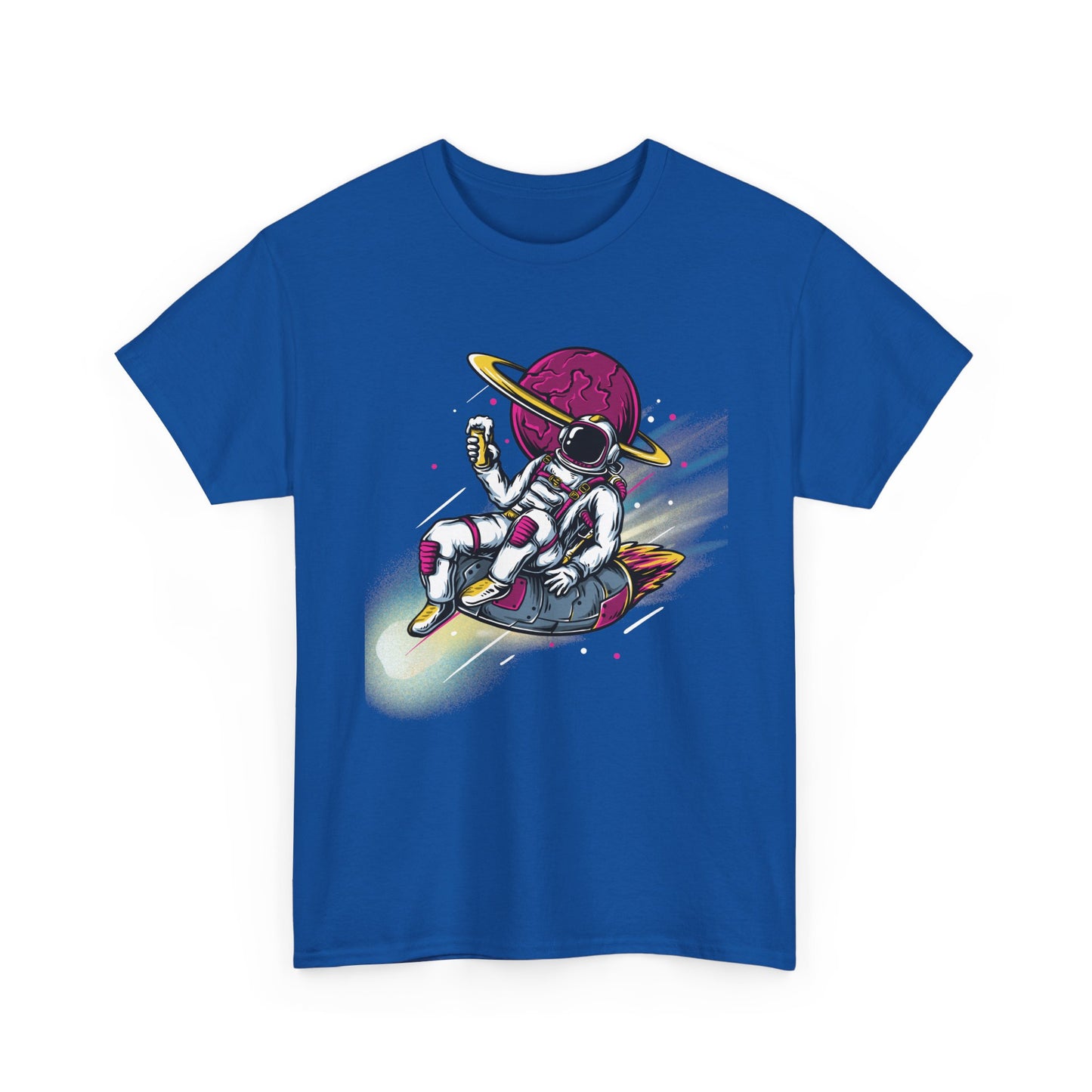 Cosmic Vibes Unisex Heavy Cotton Tee - Fun Astronaut Design