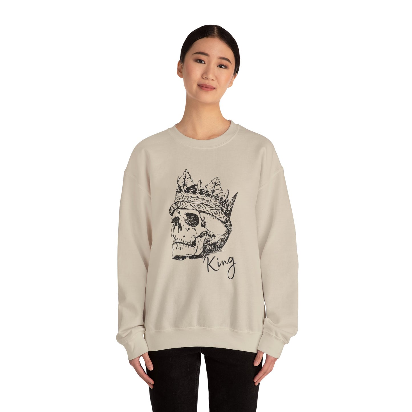Crowned Skull Crewneck Sweatshirt - Unisex Heavy Blend™