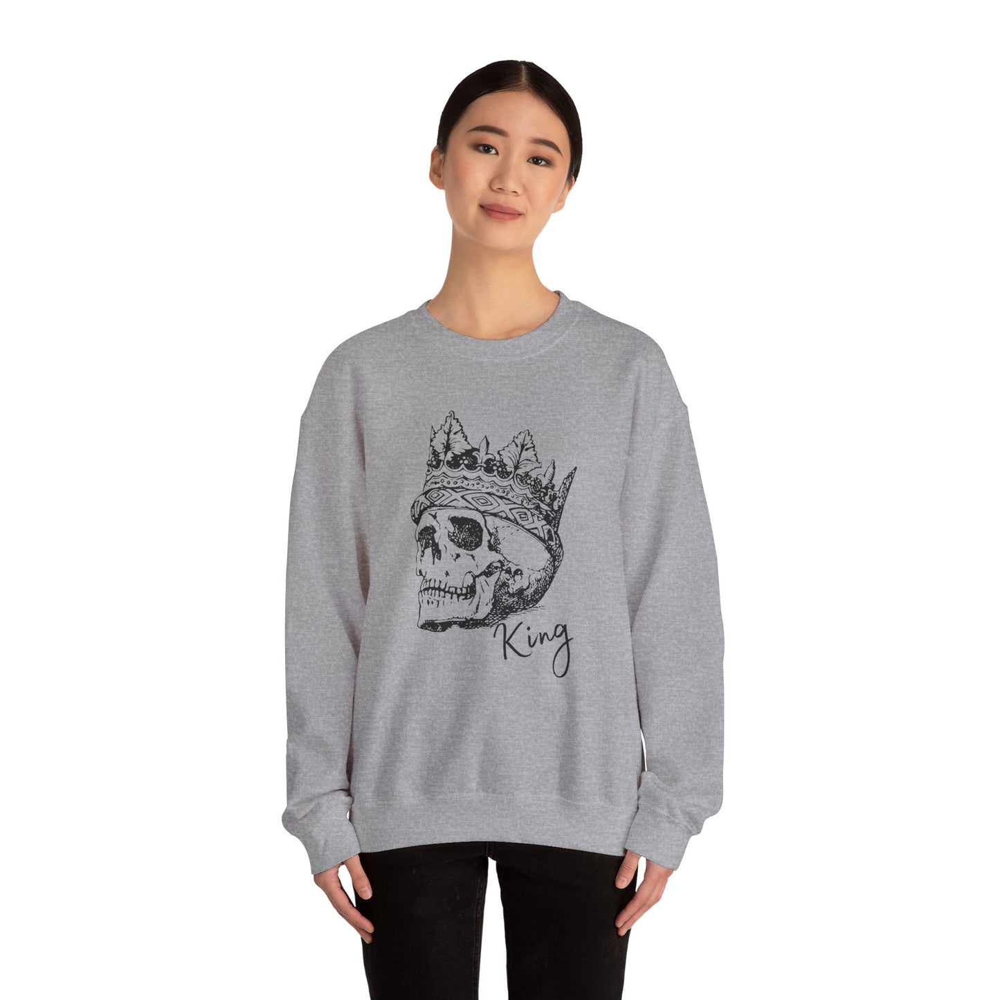 Crowned Skull Crewneck Sweatshirt - Unisex Heavy Blend™