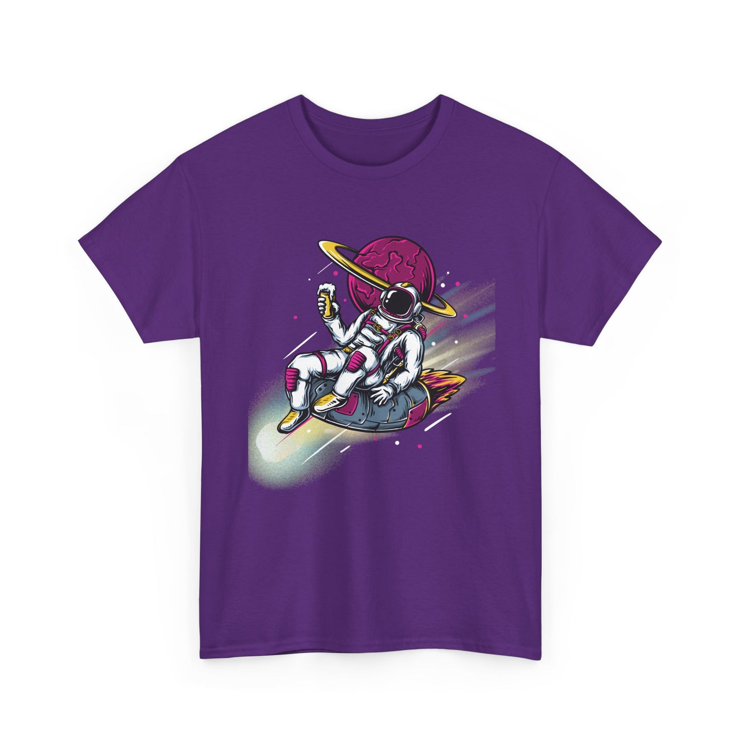 Cosmic Vibes Unisex Heavy Cotton Tee - Fun Astronaut Design