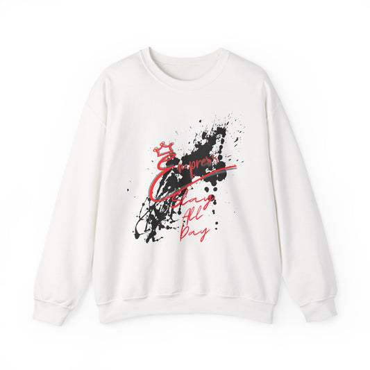 Crewneck Sweatshirt — 'Express Living All Day' Abstract Paint Splash Design