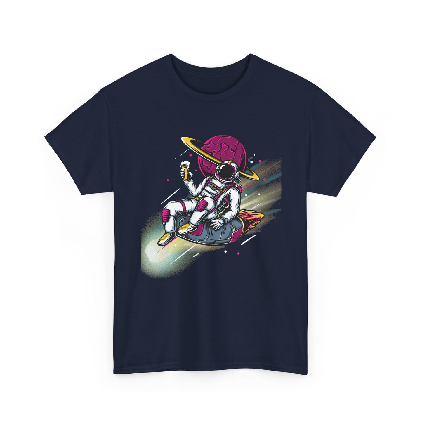 Cosmic Vibes Unisex Heavy Cotton Tee - Fun Astronaut Design
