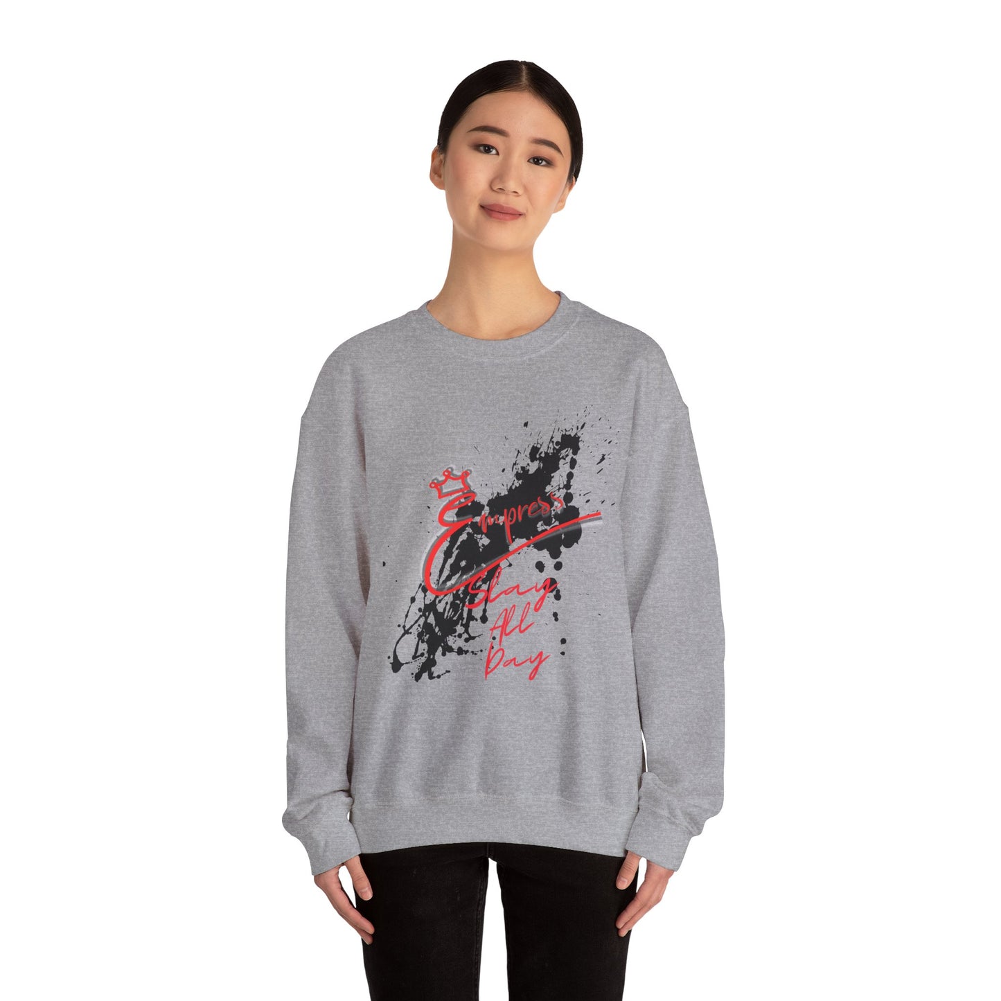 Crewneck Sweatshirt — 'Express Living All Day' Abstract Paint Splash Design