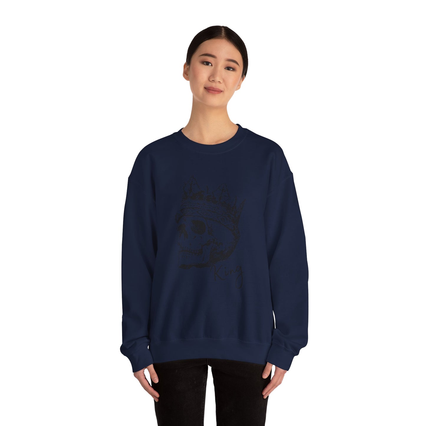 Crowned Skull Crewneck Sweatshirt - Unisex Heavy Blend™