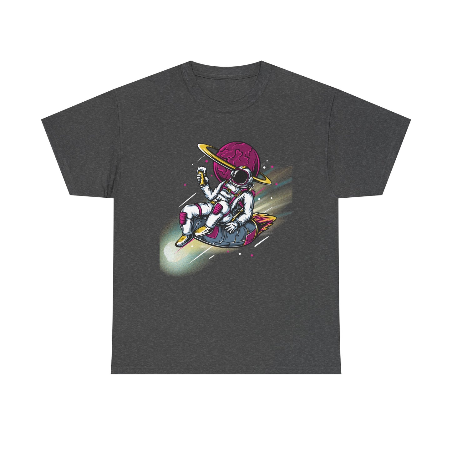 Cosmic Vibes Unisex Heavy Cotton Tee - Fun Astronaut Design