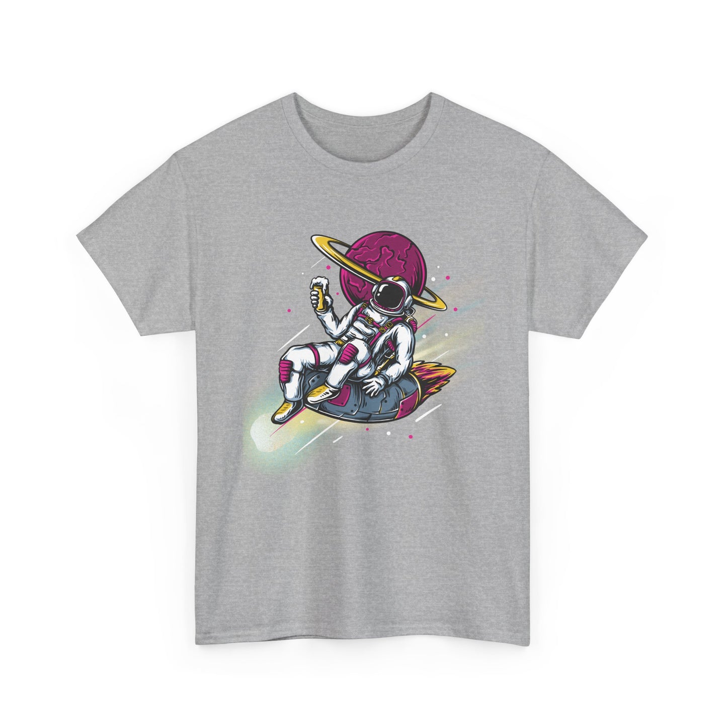 Cosmic Vibes Unisex Heavy Cotton Tee - Fun Astronaut Design