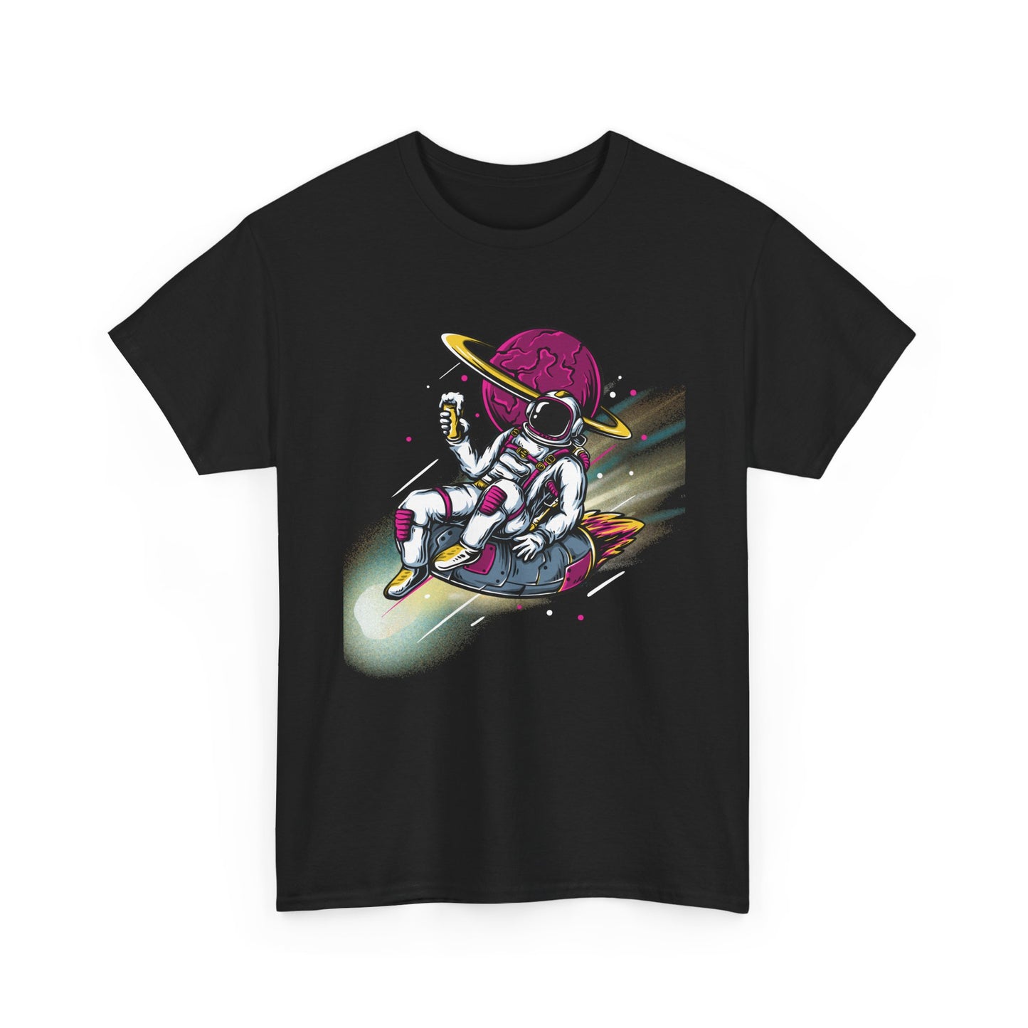 Cosmic Vibes Unisex Heavy Cotton Tee - Fun Astronaut Design