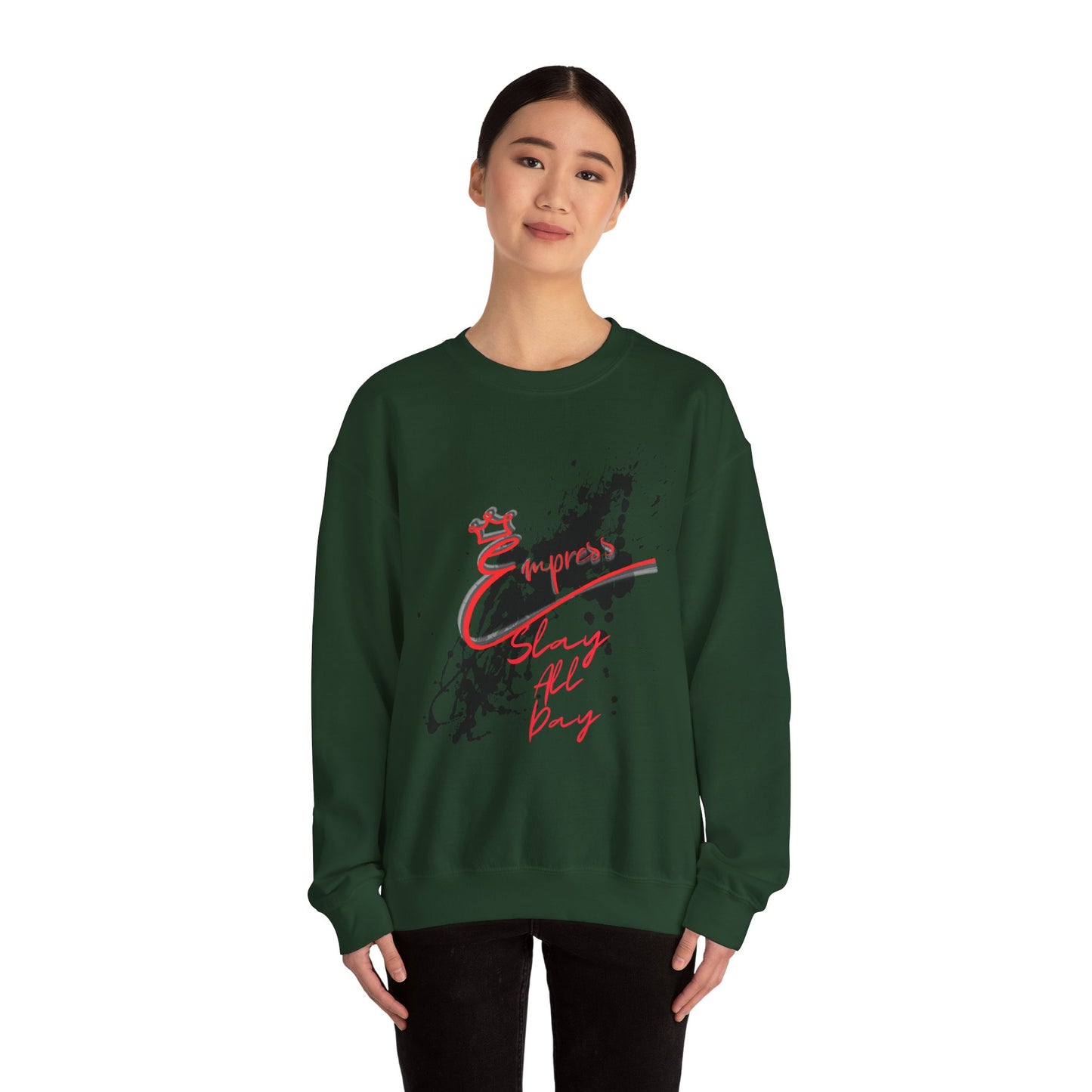 Crewneck Sweatshirt — 'Express Living All Day' Abstract Paint Splash Design