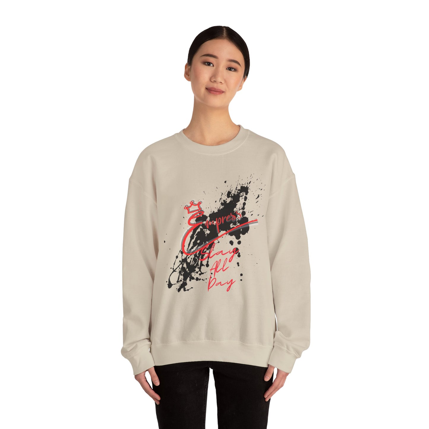 Crewneck Sweatshirt — 'Express Living All Day' Abstract Paint Splash Design