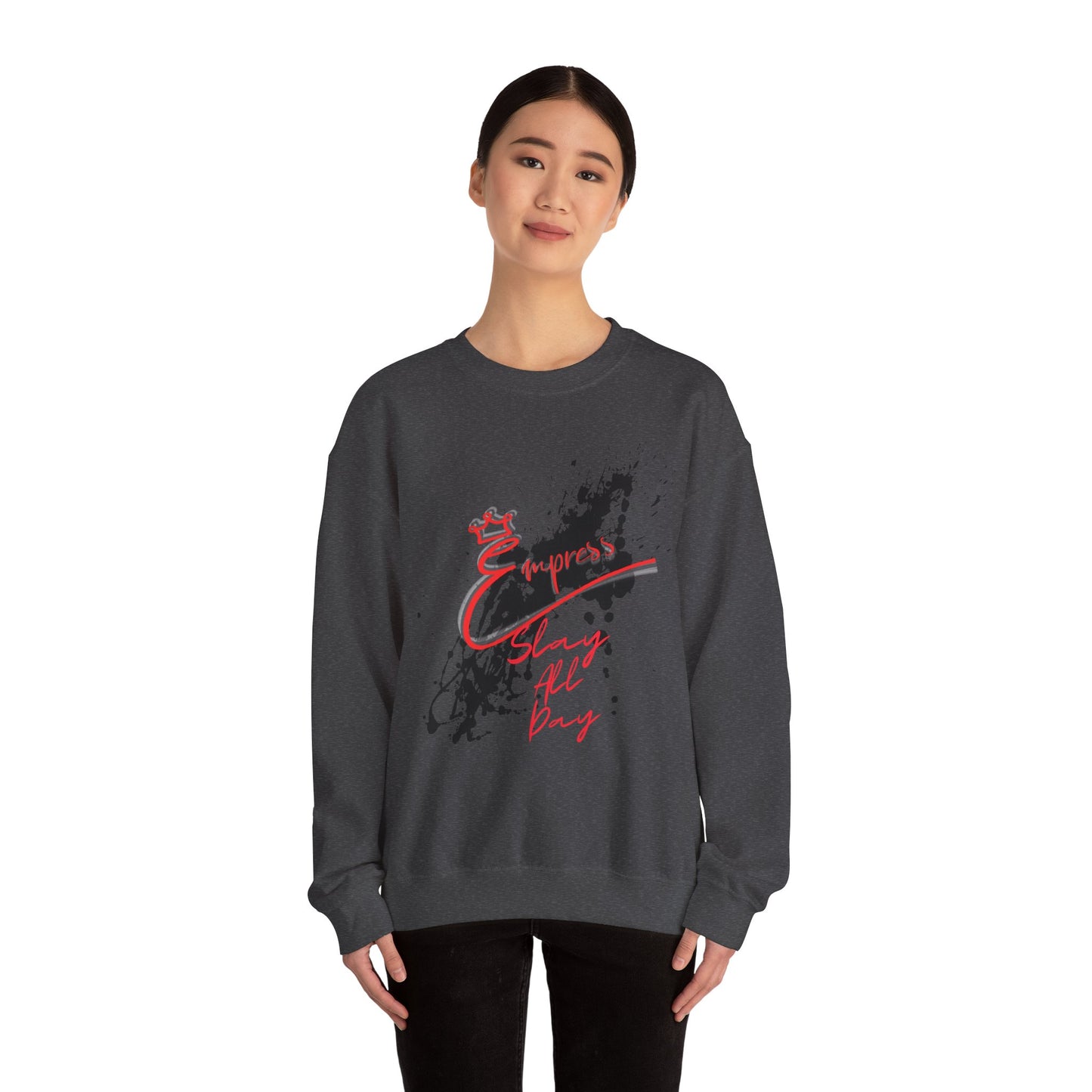Crewneck Sweatshirt — 'Express Living All Day' Abstract Paint Splash Design