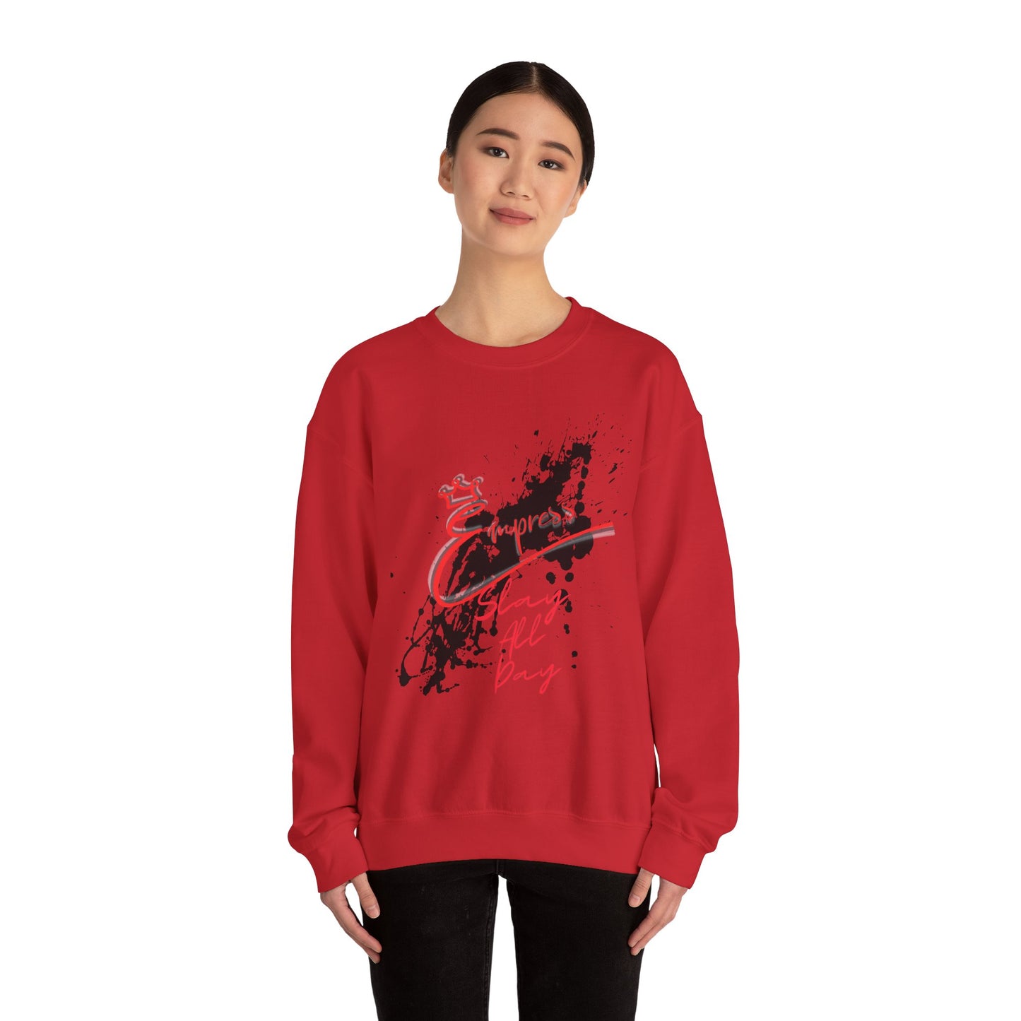 Crewneck Sweatshirt — 'Express Living All Day' Abstract Paint Splash Design