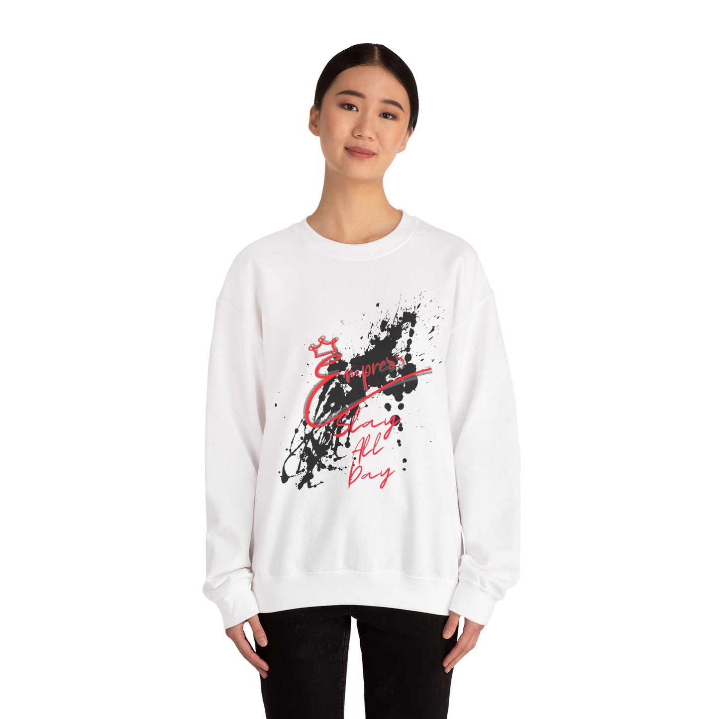 Crewneck Sweatshirt — 'Express Living All Day' Abstract Paint Splash Design