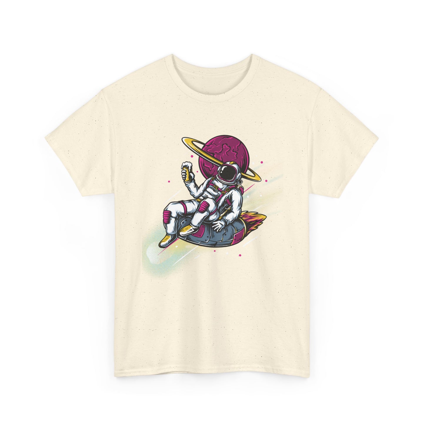 Cosmic Vibes Unisex Heavy Cotton Tee - Fun Astronaut Design