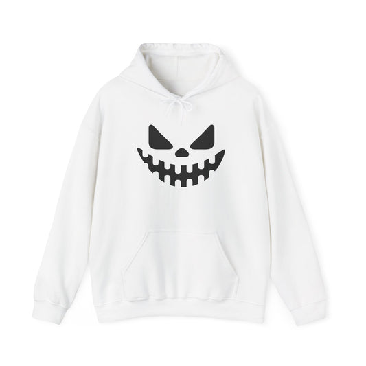 Halloween Smiling Skull Hoodie, Unisex Sweatshirt, Spooky Apparel, Fall Fashion, Cozy Gift for Him/Her
