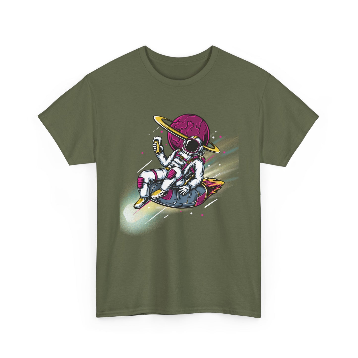 Cosmic Vibes Unisex Heavy Cotton Tee - Fun Astronaut Design