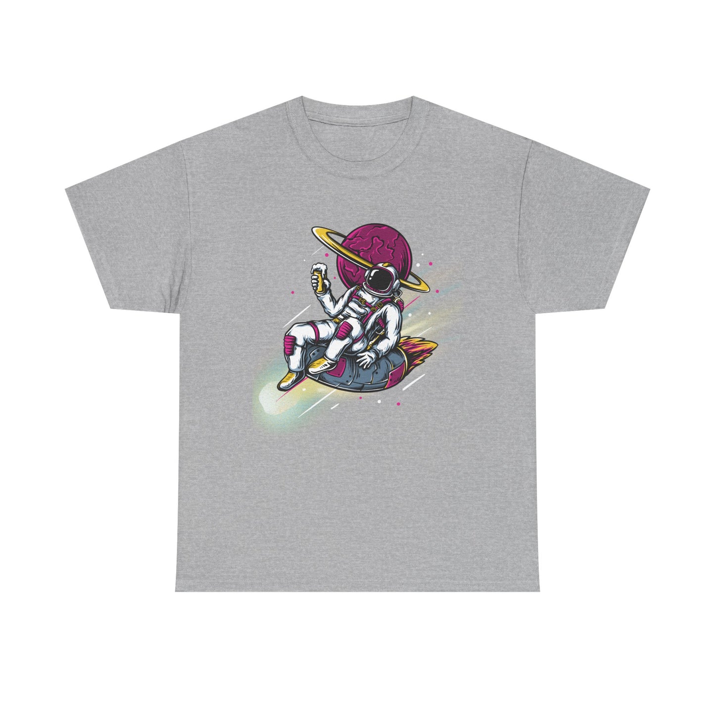 Cosmic Vibes Unisex Heavy Cotton Tee - Fun Astronaut Design