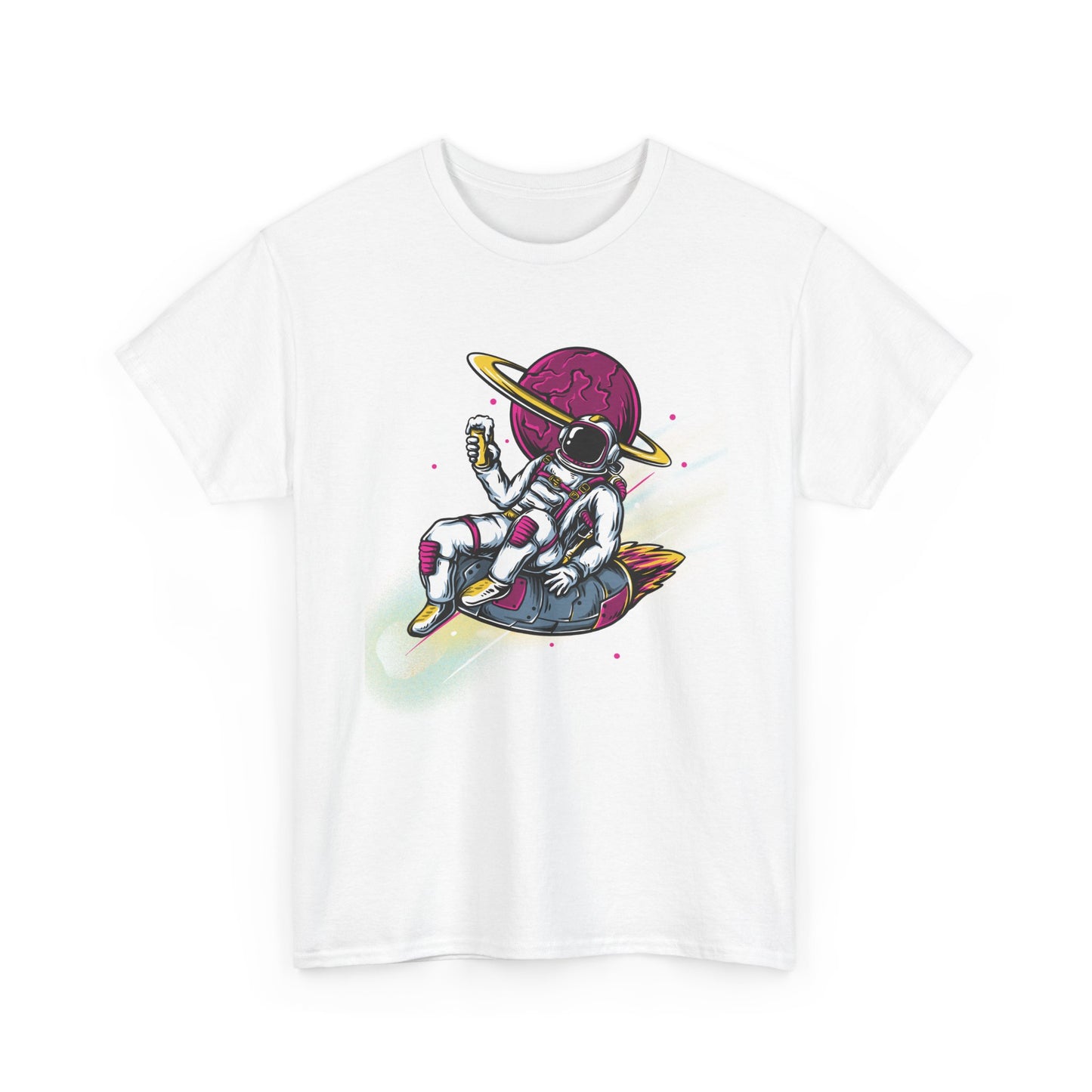Cosmic Vibes Unisex Heavy Cotton Tee - Fun Astronaut Design